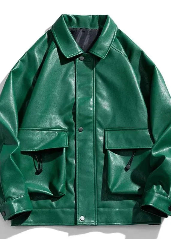 Drune | Leder Utility Jacke - Modern Edge - Bequeme Passform - Streetwear Stil