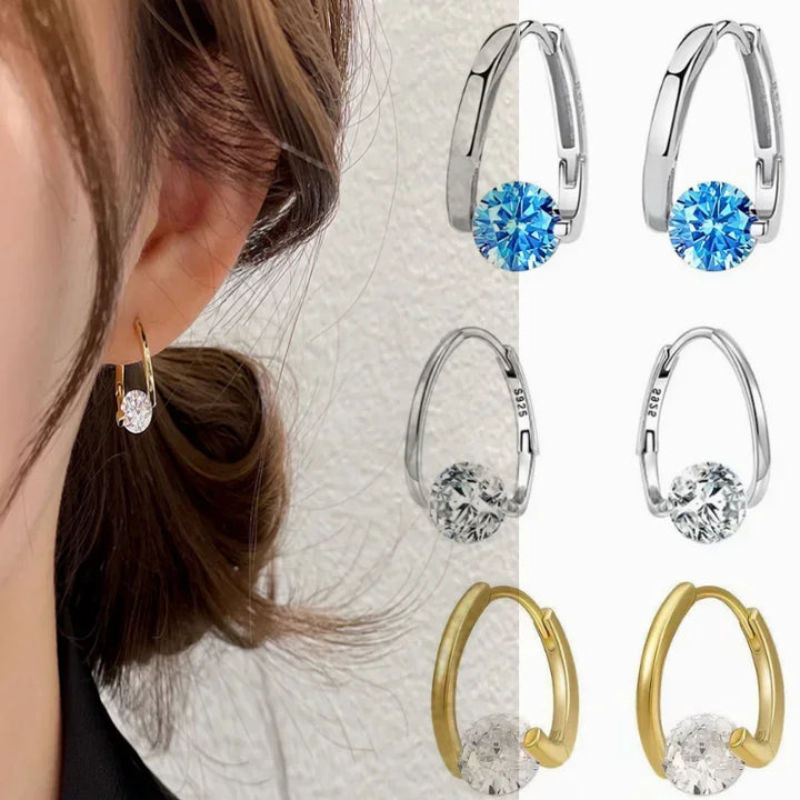 Drune | Sterling Silber Geometrische Zirkon Ohrringe