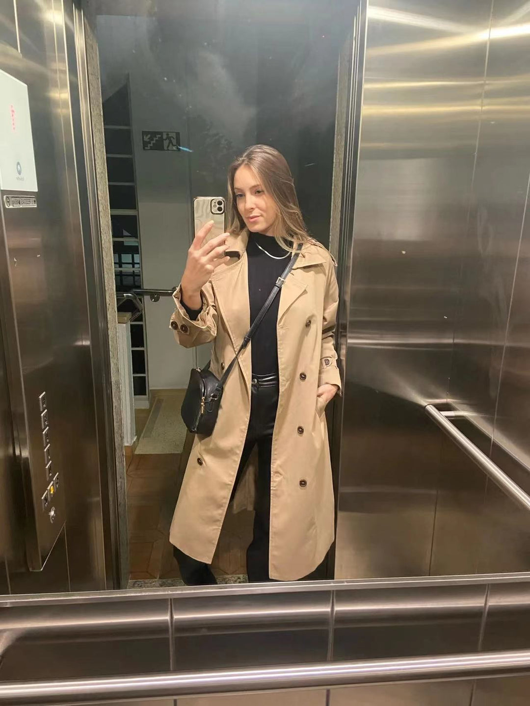 Drune Klassischer Trenchcoat Damen | Oversized Windbreaker, Doppelreihig
