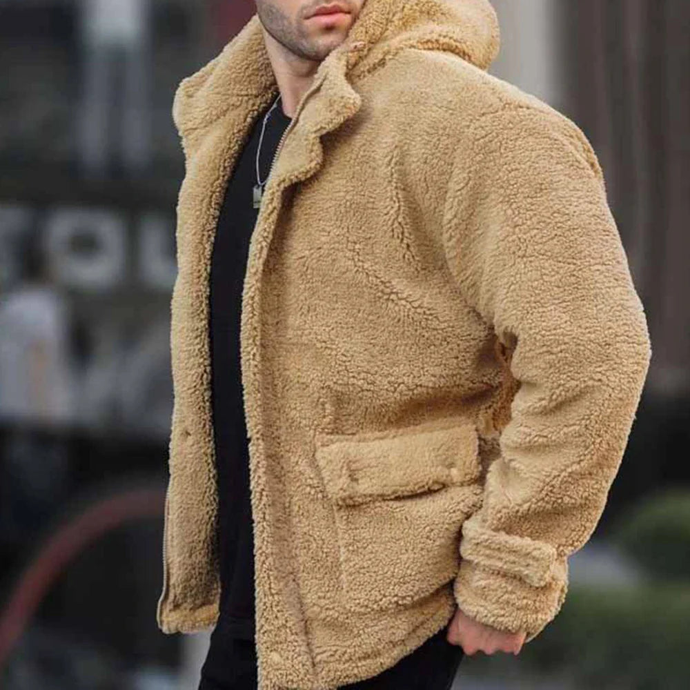 Drune | Bequeme Teddyfell-Kapuzenjacke Für Männer