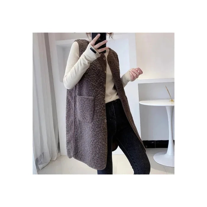 Drune | Eleganter Wollweste mit Taschen Polyester/wolle Minimalistisch, Bequem