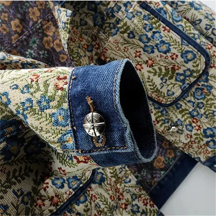 Drune | Jeansjacke mit Jacquard Stickerei für Damen
