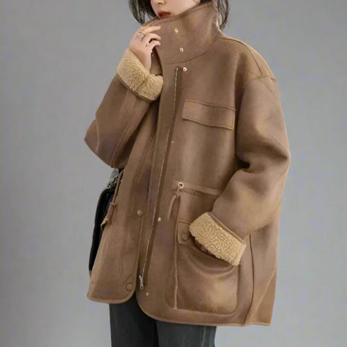 Drune | Suede Sherpa Mantel - TISHA