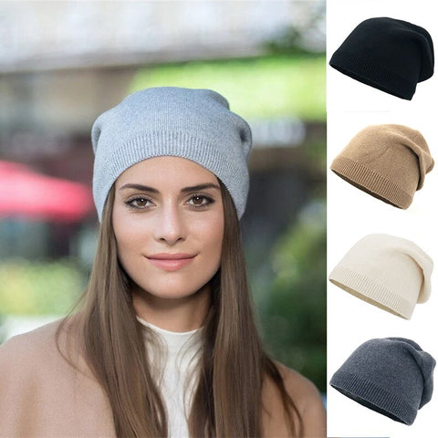 Drune | Neue Weiche Dünne Gestrickte Mütze Damenmütze für Draußen