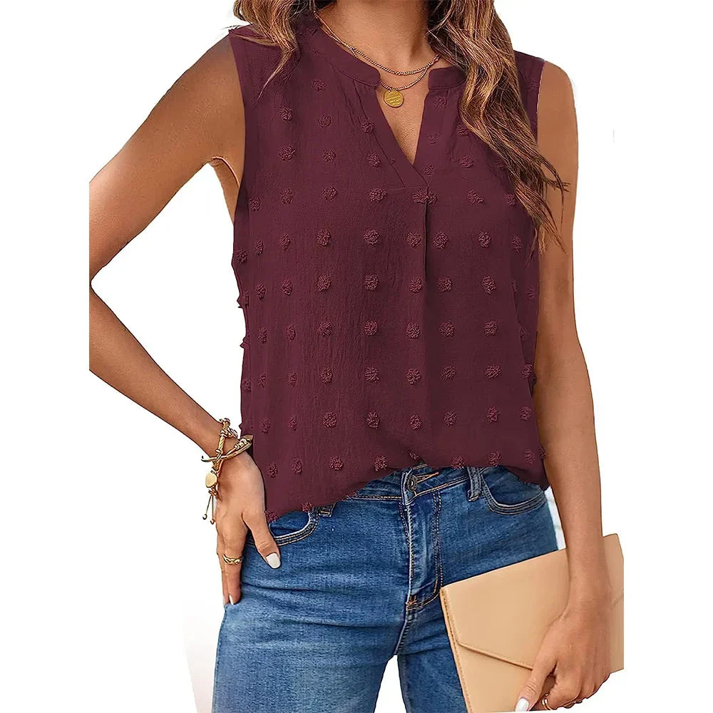 Drune | Damen Tops Sommer Tank Top für Frauen Ohne Ärmel Blusen Frühling Korsett V-Ausschnitt Schöne Legere T-Shirts