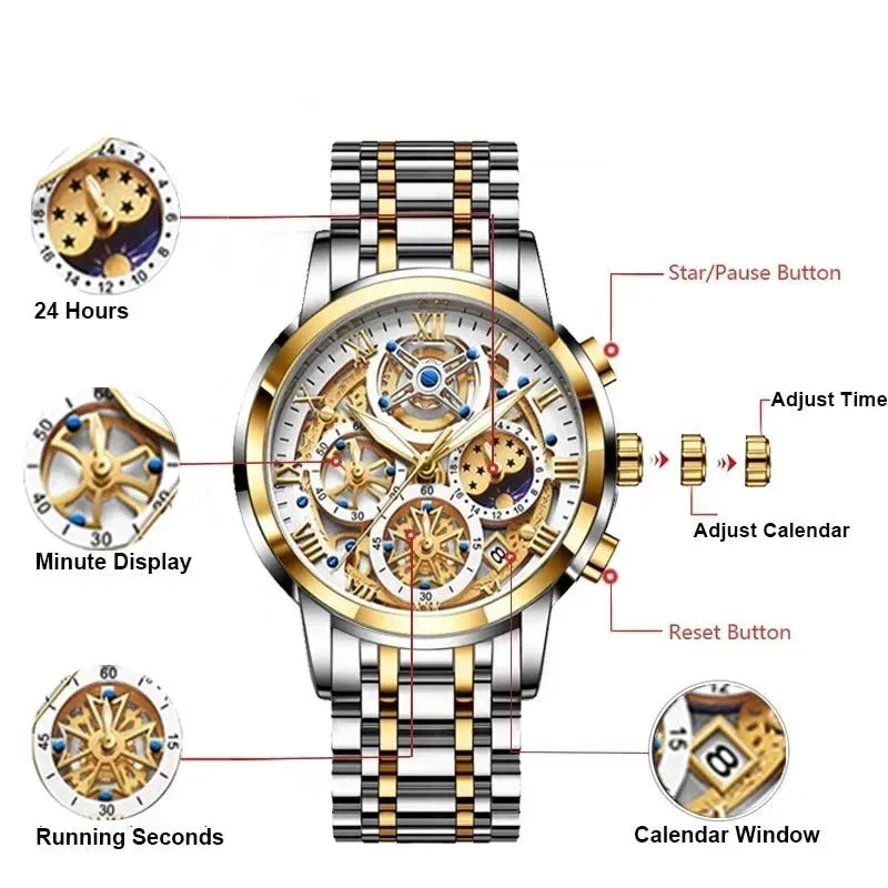Drune | Stilvolles Geschäftliches Quartz Herrenarmbanduhr