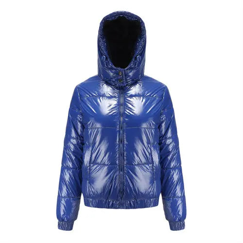 Drune | Metallische Winterjacke mit Kapuze für Frauen