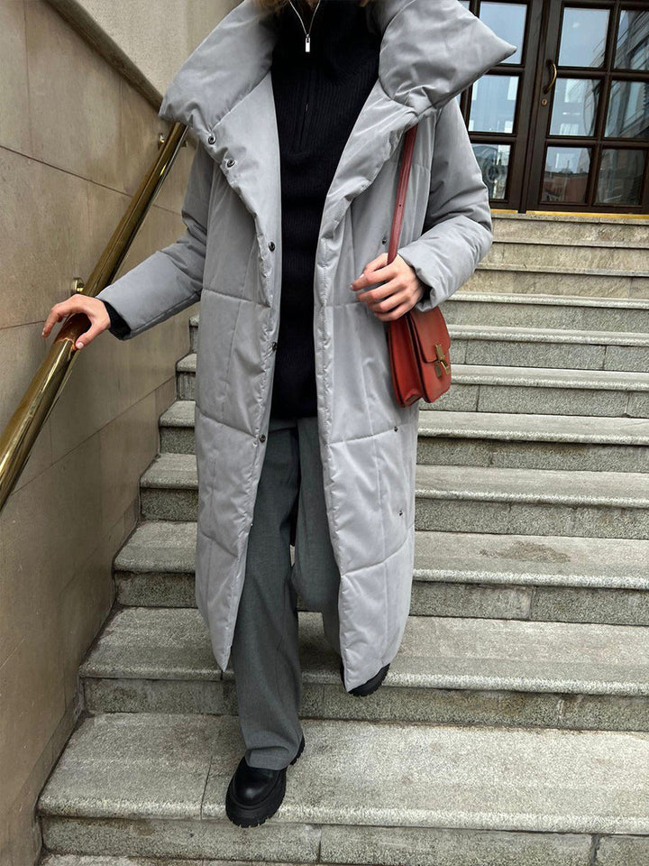 Drune | Langer Wintermantel mit breitem elegantem Kragen