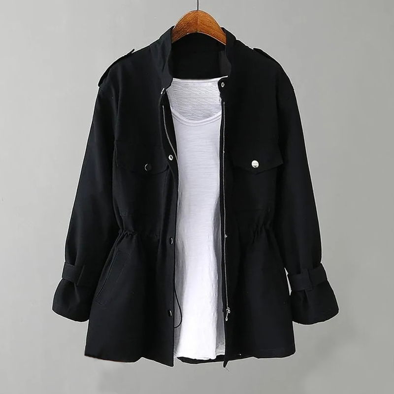 Drune | einfarbige jacke mit kordelzug für frauen