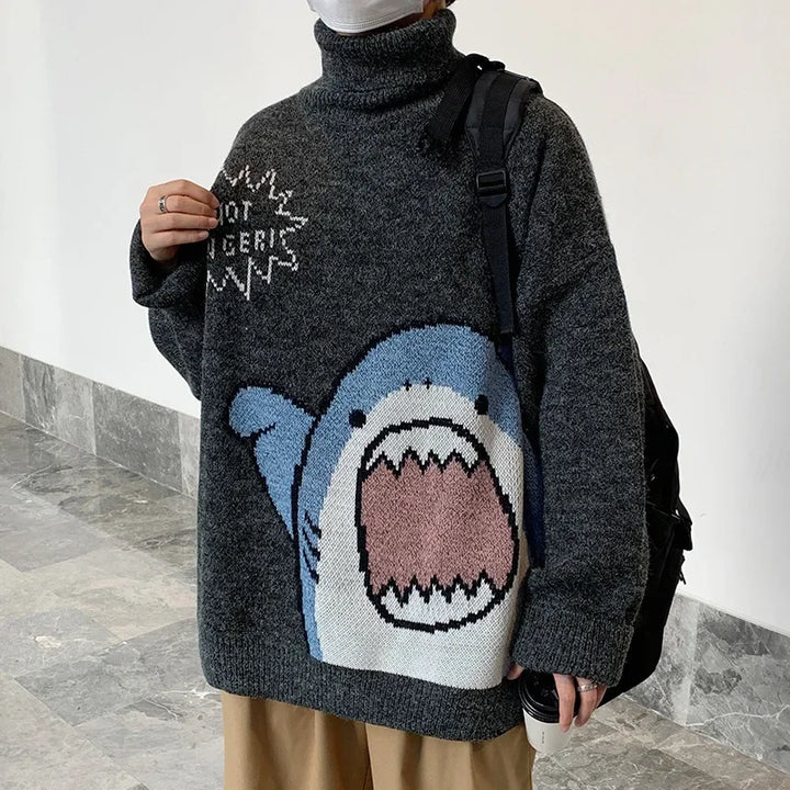 Drune | Winterpullover mit Cartoon-Hai-Design für Paare