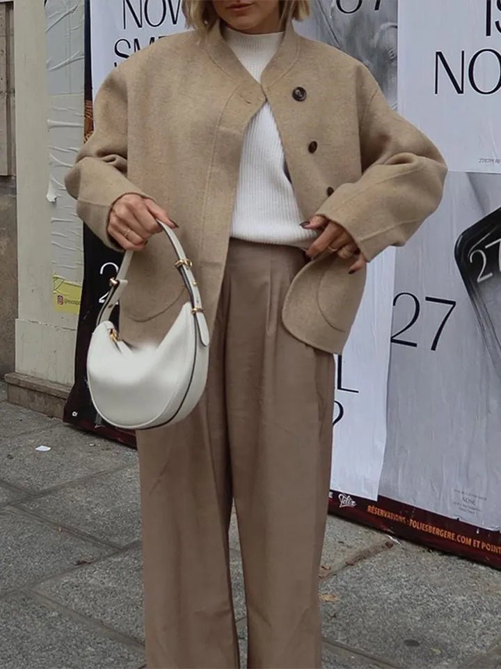 Drune | Kurze Wolljacke mit Knöpfen Warm und Stilvoll Zeitloses Design