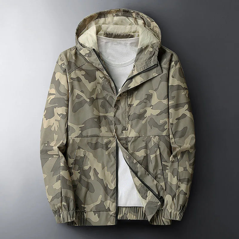 Drune | Herren Camouflage Kapuzenjacke - Lässig