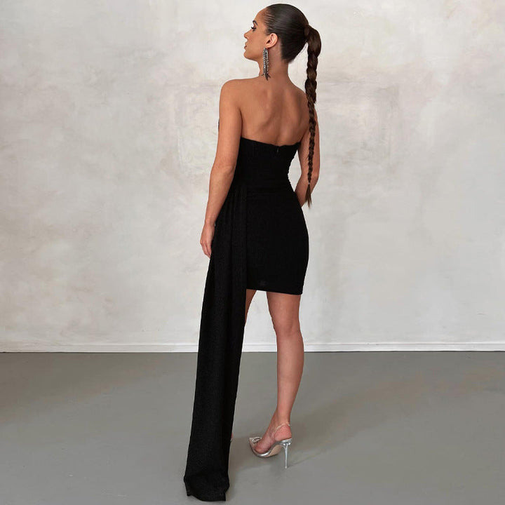 Drune | Glitzerfreies Trägerloses Kleid