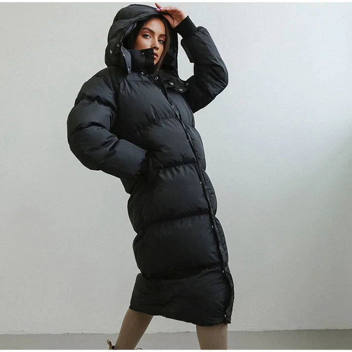 Drune | Warme Lange Puffer Winterjacke für Damen