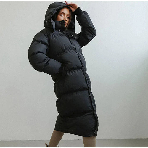 Drune | Warme Lange Puffer Winterjacke für Damen