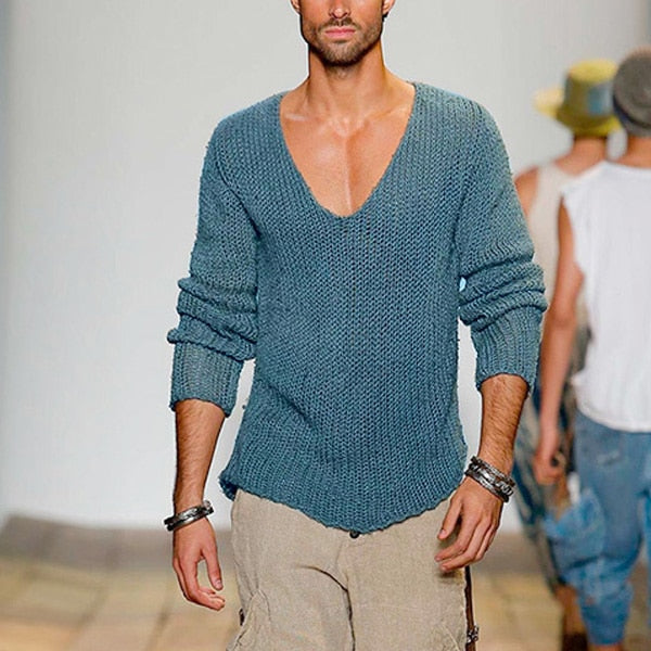 Drune | Niedriges V-Ausschnitt Strickpullover