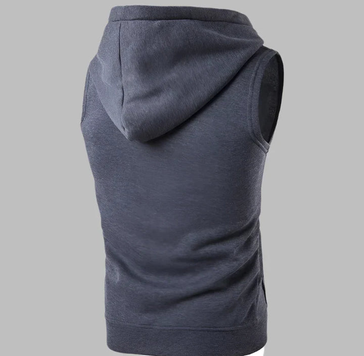 Drune | Ärmelloser Herrenpullover Mit Reißverschluss Und Kapuze