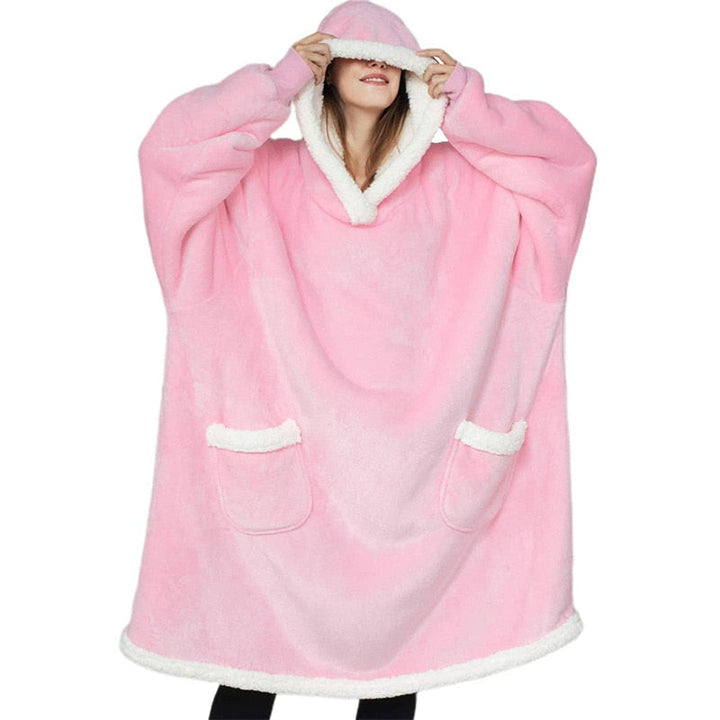 Drune Super Gemütliche Gemütlichkeit | Damen Flauschige Fleece-Decke mit Ärmeln