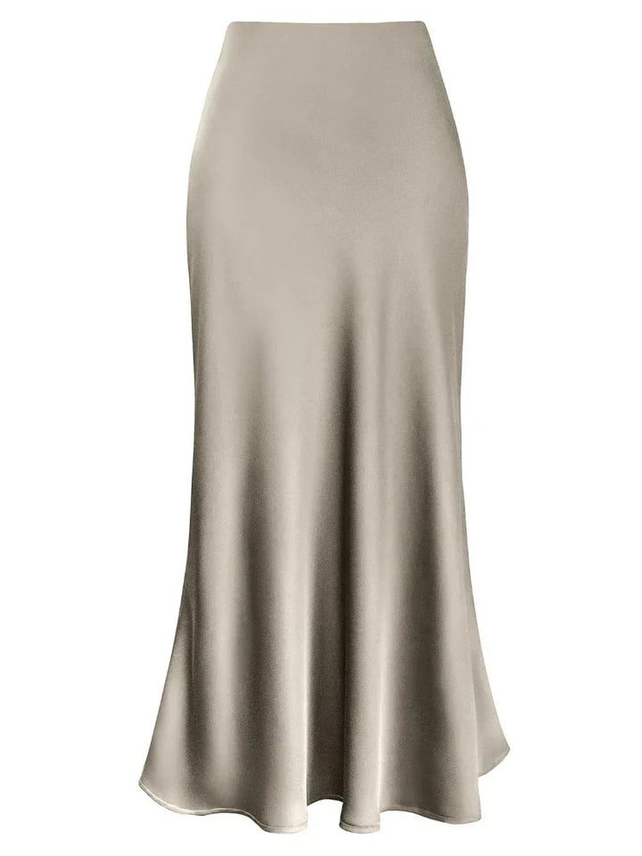 Drune | Frauen Satin Seiden Röcke Sommer Frühling Koreanische Mode Kleidung Büro Damen Lange Röcke Elegant Schwarz Maxi Röcke für Frauen