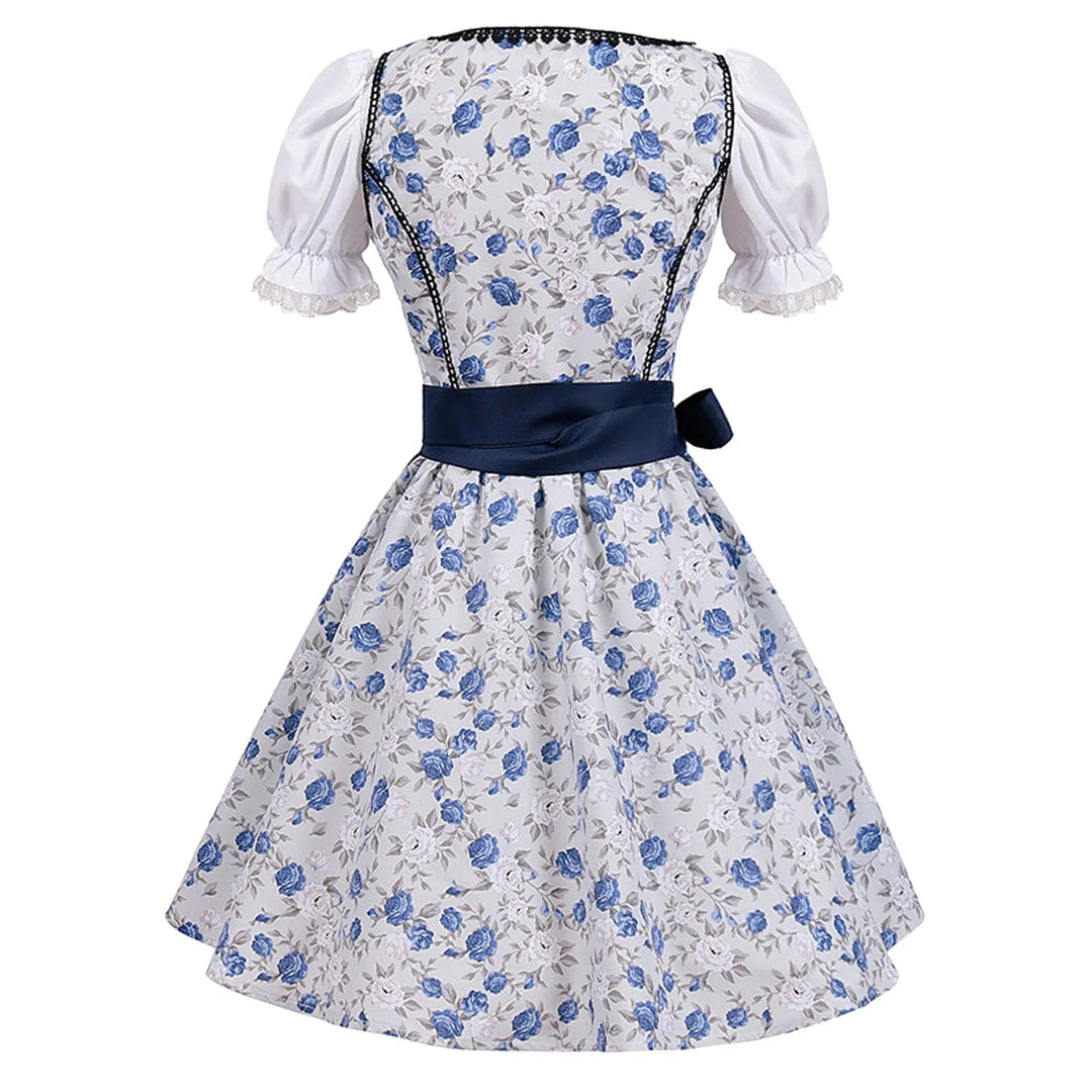 Drune | Kurzärmelig Spitze Oktoberfest Kleid mit Schürze