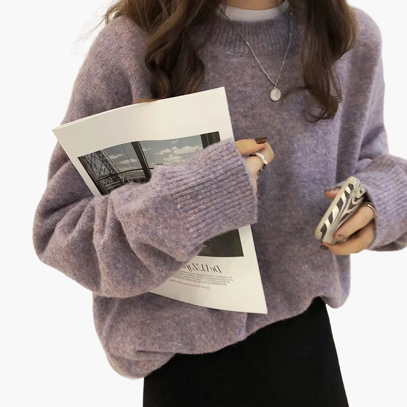 Drune | Oversize Strickpullover Retro-Look Freizeit Herbst Winter