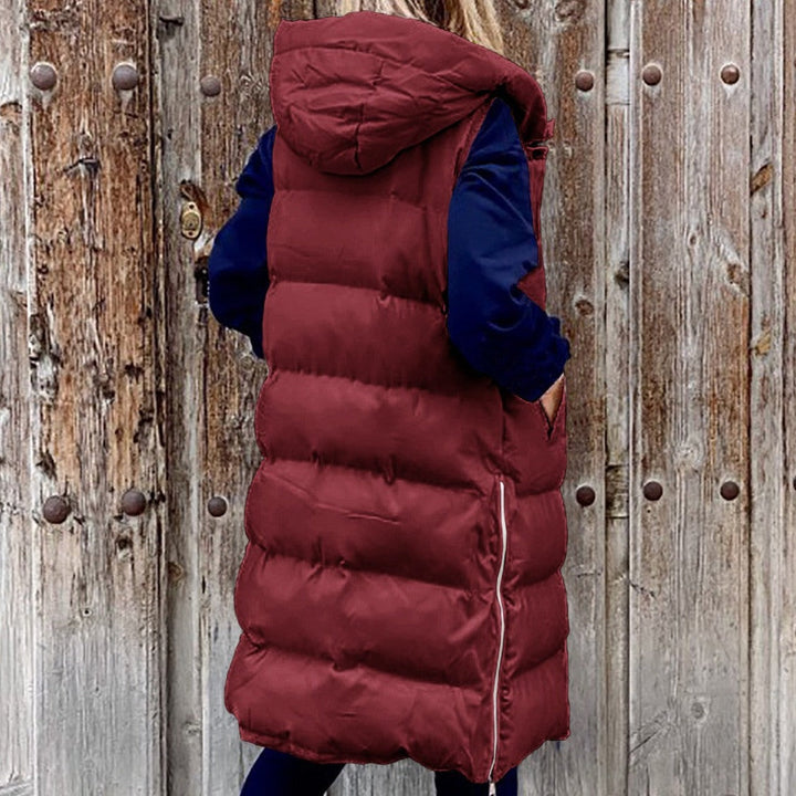 Drune | Kapuze Lange Weste Lässig Mode Einreihig Jacke