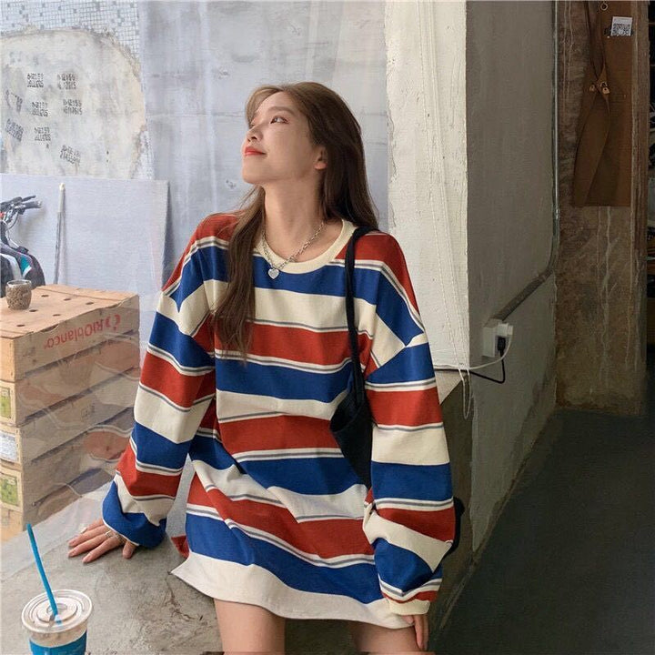 Drune | Vintage Langarmgestreifter Pullover