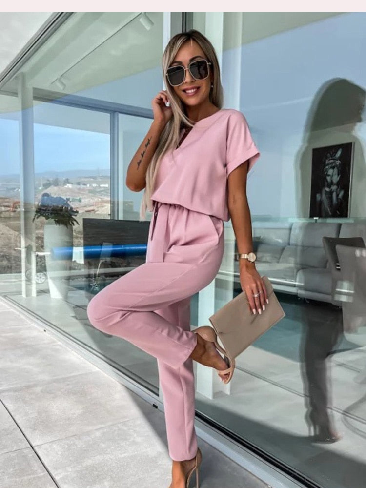 Drune | Elegante Festlicher Kurzarm Damen Overall für Sommer