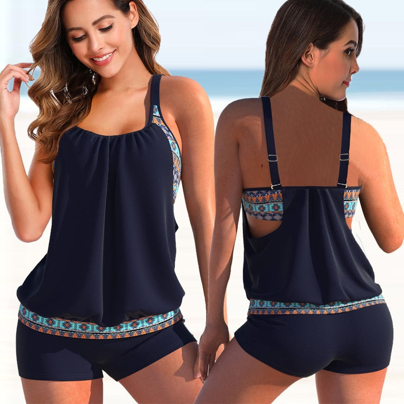 Drune Tankini-Set | Sommerliches zweifarbiges Tankini-Set