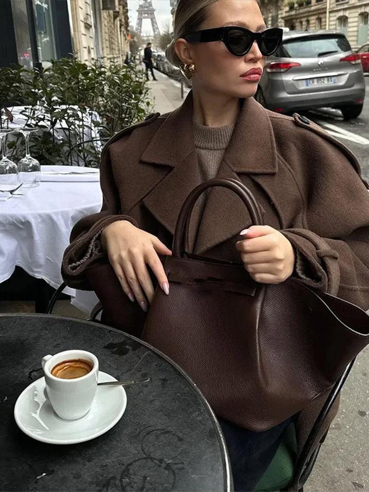 Drune | Koffiewol Jacke Lässig und Bequem