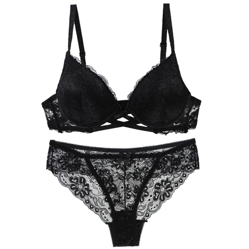 Drune | Spitzen Set Unterwäsche Push Up