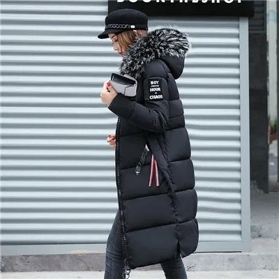 Drune - Damen-Winterparka - Warmer Mantel mit großer Kapuze und Pelzkragen