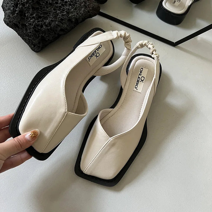 Drune | Slingback Sandalen mit Quadratischer Zehenpartie