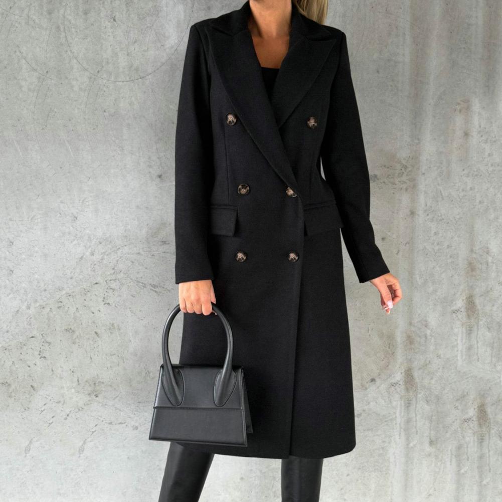 Drune | Klassische Lange Jacke Wollmischung Elegant und Zeitlos