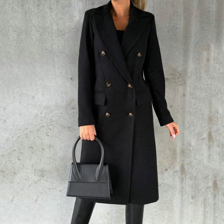 Drune | Klassische Lange Jacke Wollmischung Elegant und Zeitlos