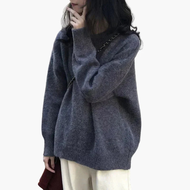 Drune | Oversize Strickpullover Retro-Look Freizeit Herbst Winter