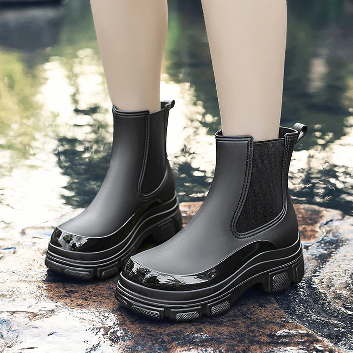 Drune | Gummistiefel Wasserdicht Kurz Knöchel Slip on mit Grip Sohle