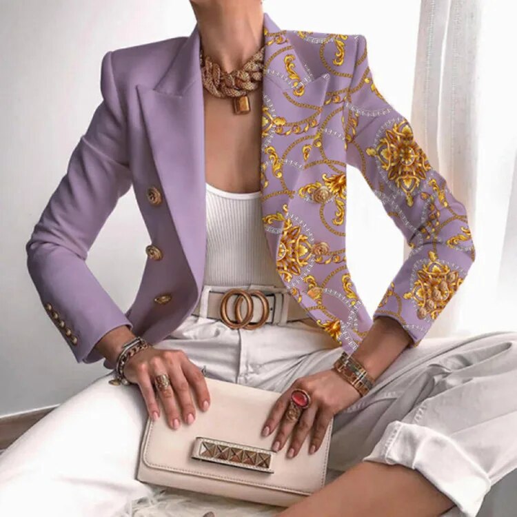 Drune | Taillierter bedruckter Blazer