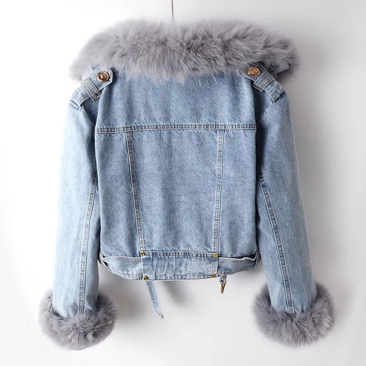 Drune | Jeansjacke mit Warmem Kunstfell