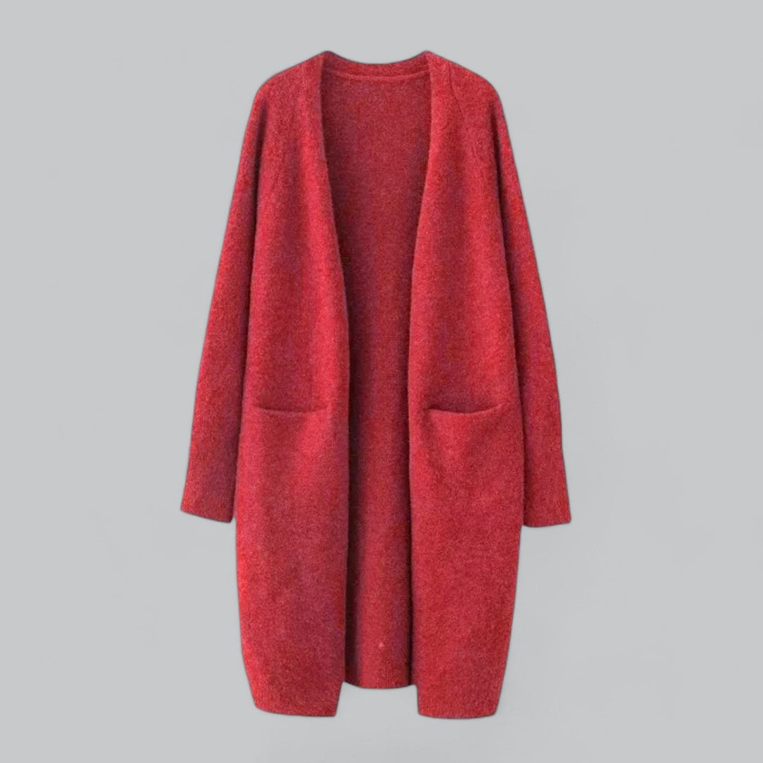 Drune | Klassischer Langer Cashmere Strickjacke Für Frauen
