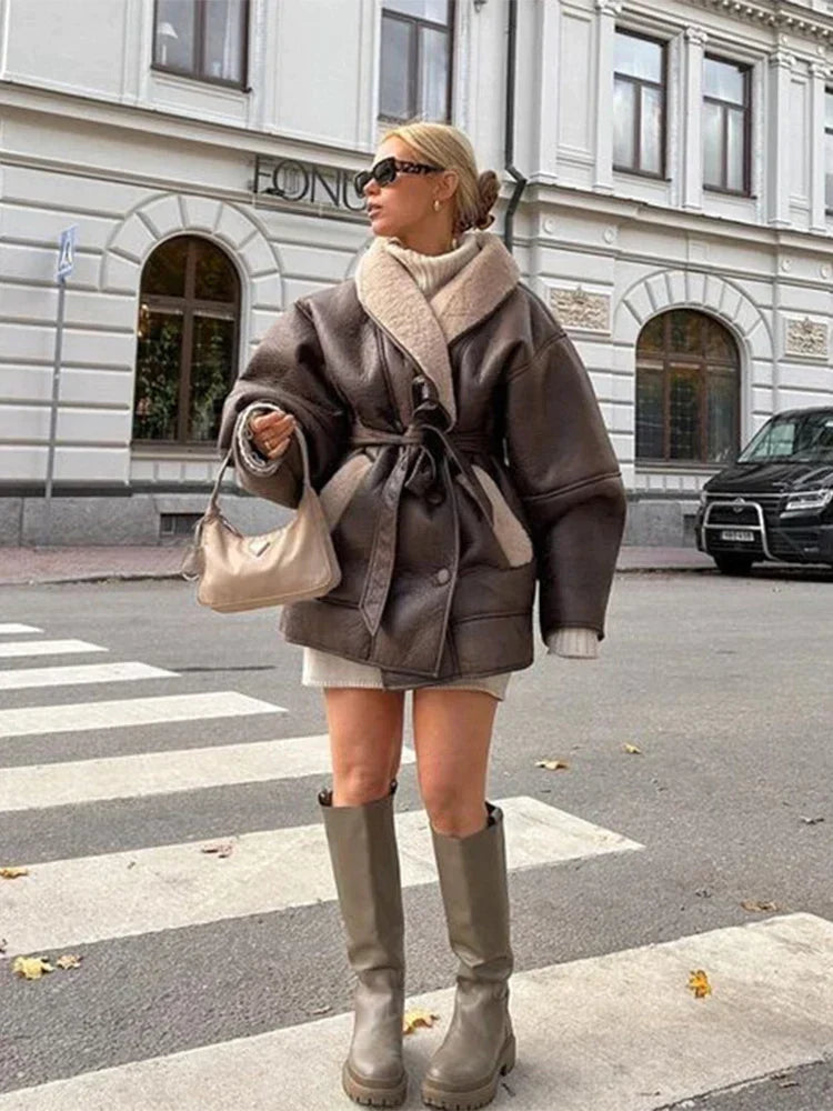 Drune | Winterlederjacke mit Pelz