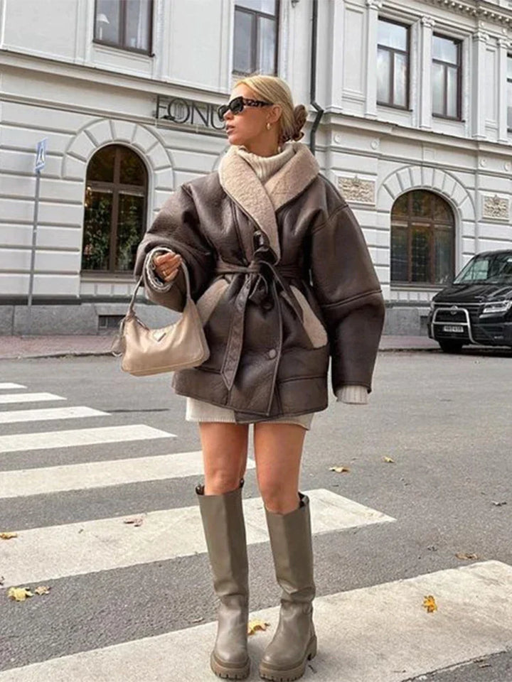 Drune | Winterlederjacke mit Pelz