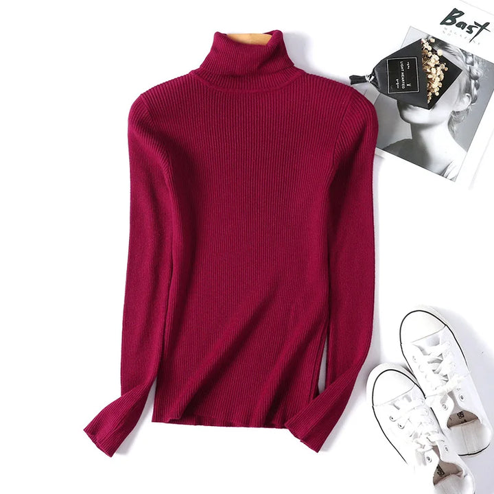 Drune - Damen-Ripp-Turtleneck für elegante Raffinesse