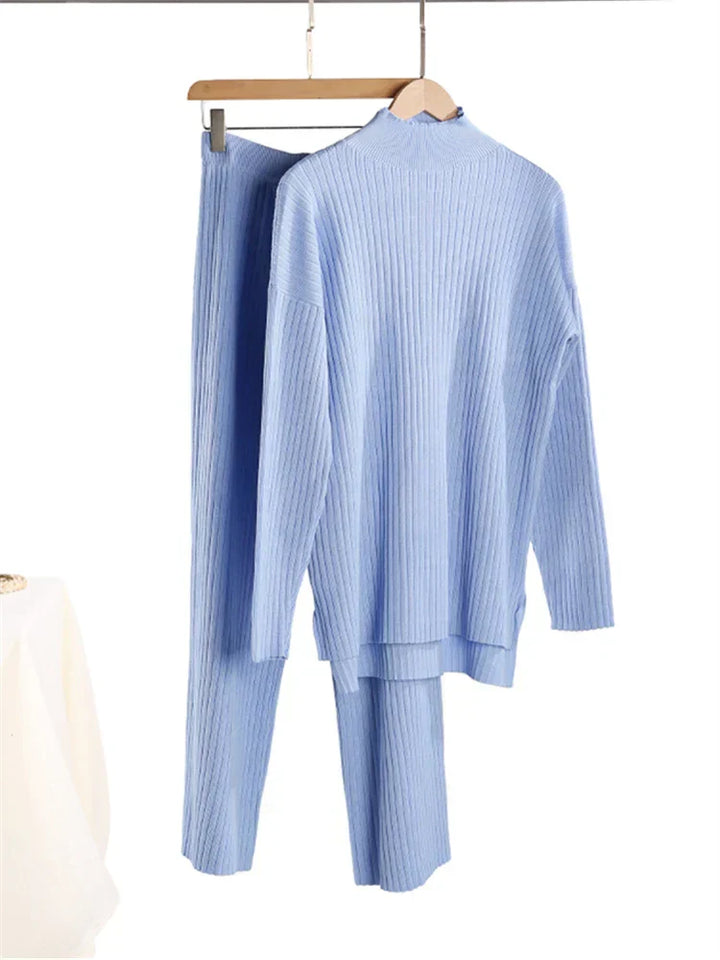 Drune | teilige Loungewear-Set - gestrickter Damenpullover und Hose