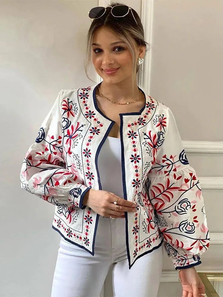 Drune | Floral Print Ethnischer Stil Eleganter Cardigan