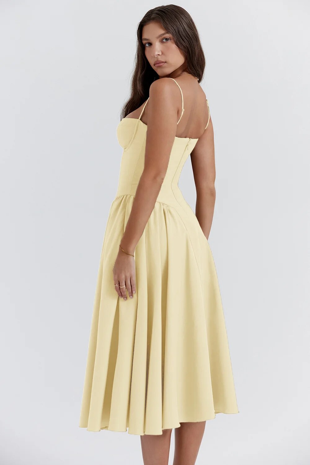 Drune | Ärmelloses Midikleid Mit Korsett Passform