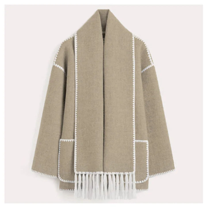 Drune | Eleganter Damenmantel mit Schal Stylischer Wintermantel