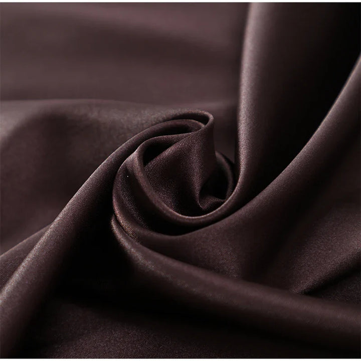 Drune | Einfarbiges Satin Ärmelloses Maxikleid