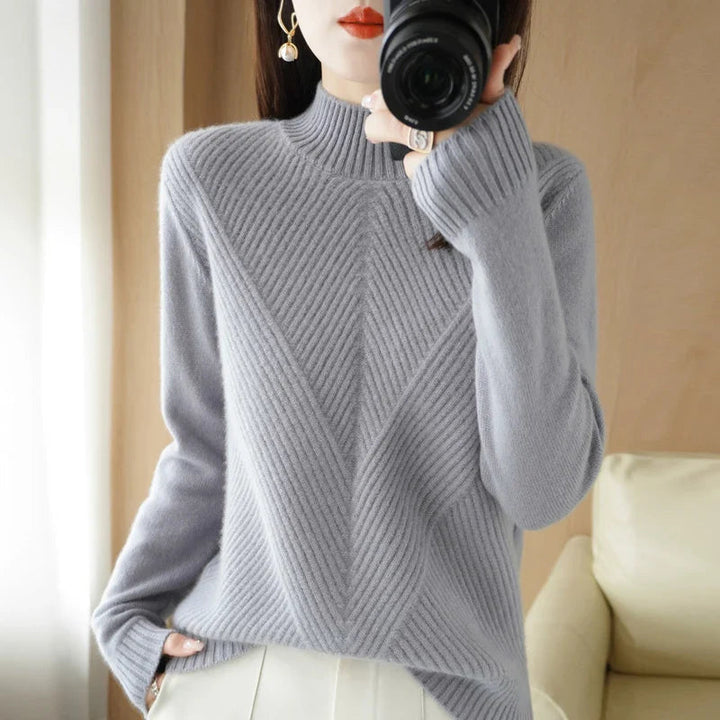 Drune | Strukturierter Rundhals-Strickpullover Ideal für den Winter