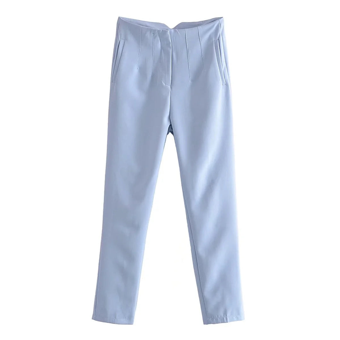 Drune Vintage Hose mit geradem Reißverschluss und erhöhter Taille